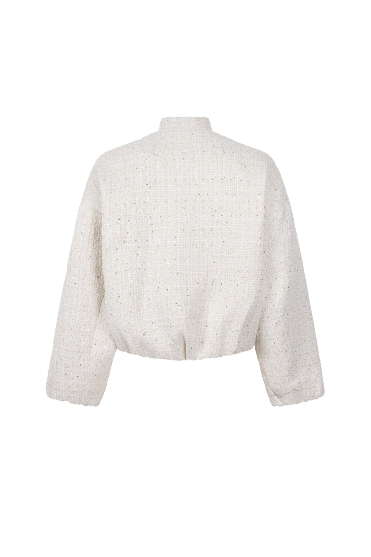Offwhite jack van Zoso Anouk met stijlvolle pasvorm en rits, zichtbaar in de afbeelding.