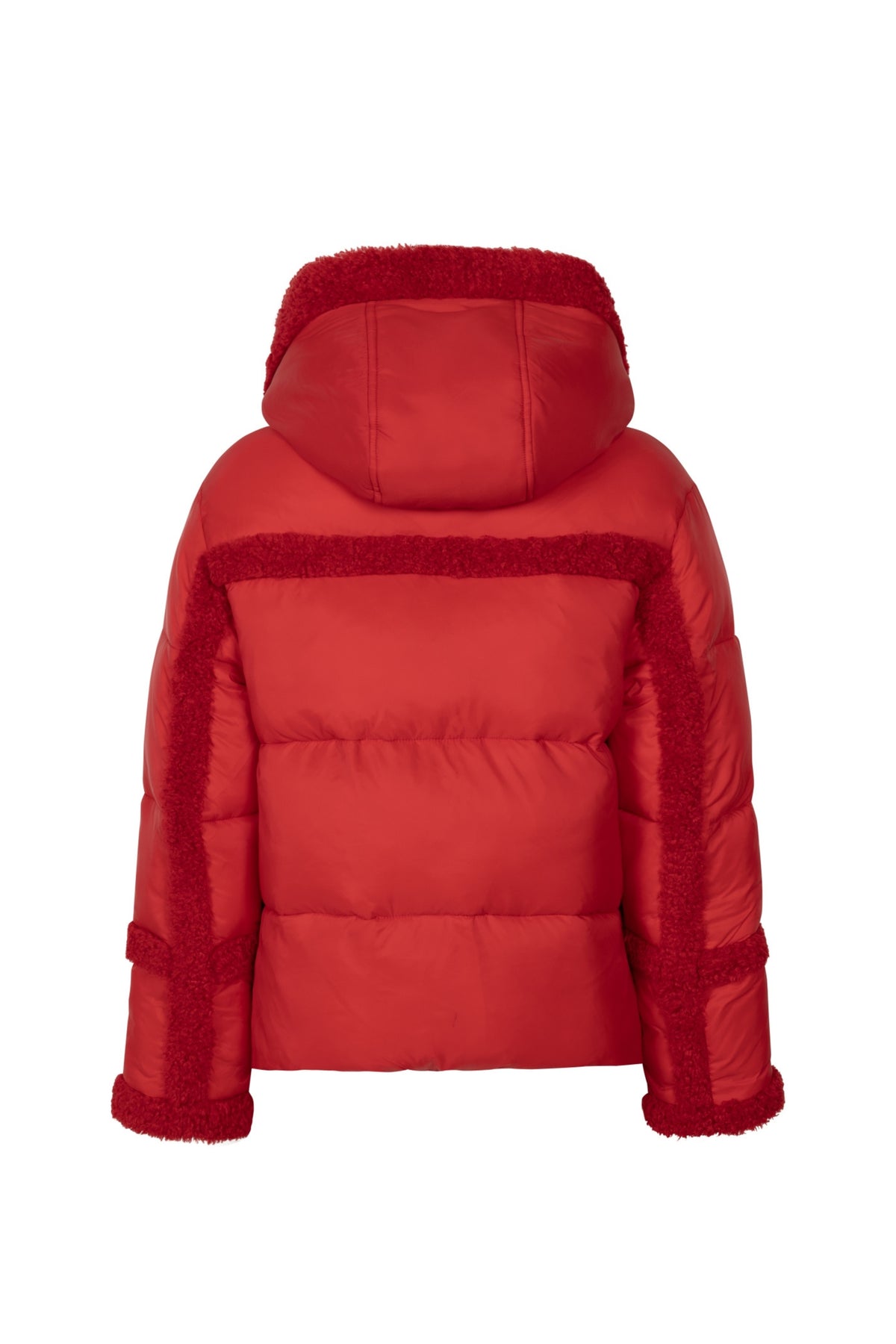Lichte rode jas Linda van Ann & You, met korte mouwen en casual pasvorm, geschikt voor herfst en winter.