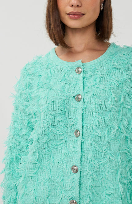 EsQualo Vest Fringes Mint Green SP26.02023 Stretchshop.nl
