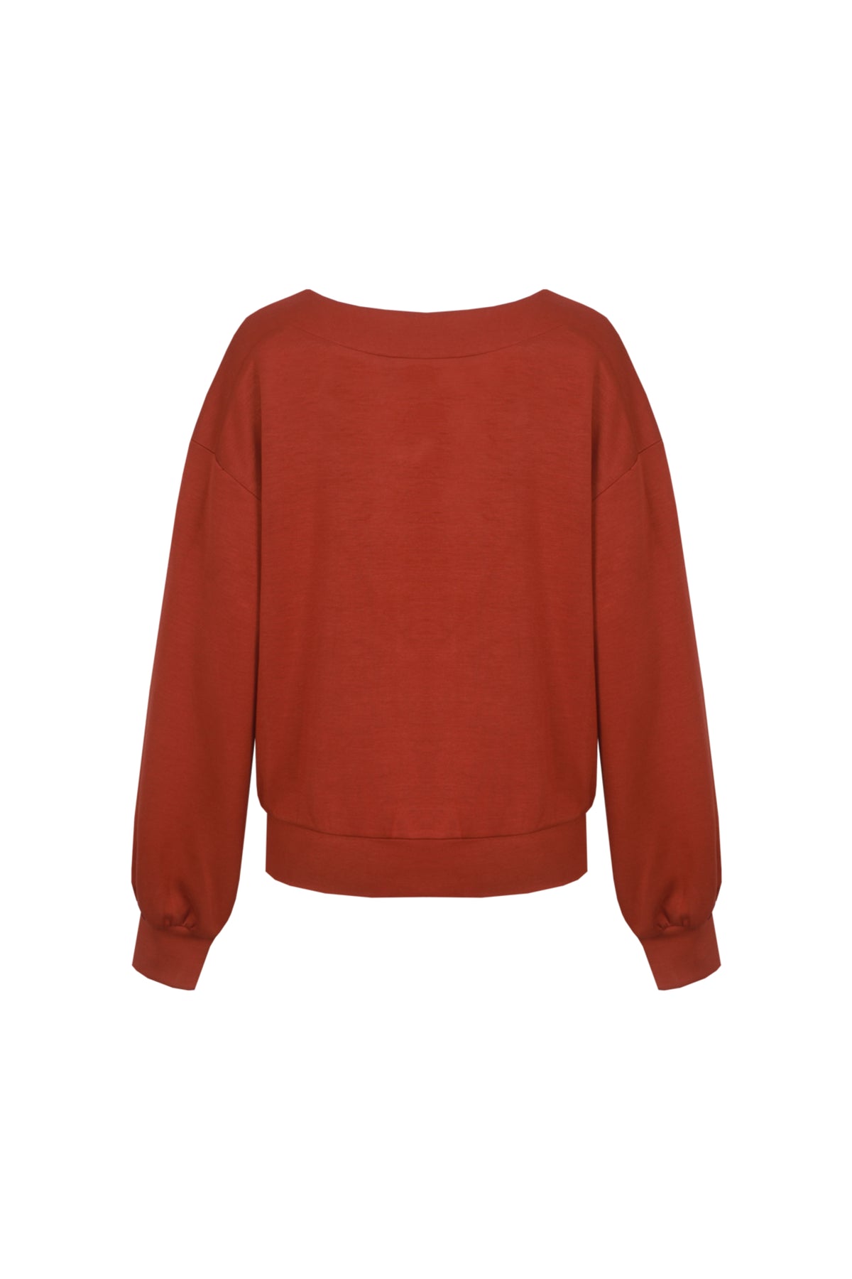 G-maxx Aoife breigoed sweater in gebrande henna kleur, geribde hals en lange mouwen, knuffelige en stijlvolle knitwear.