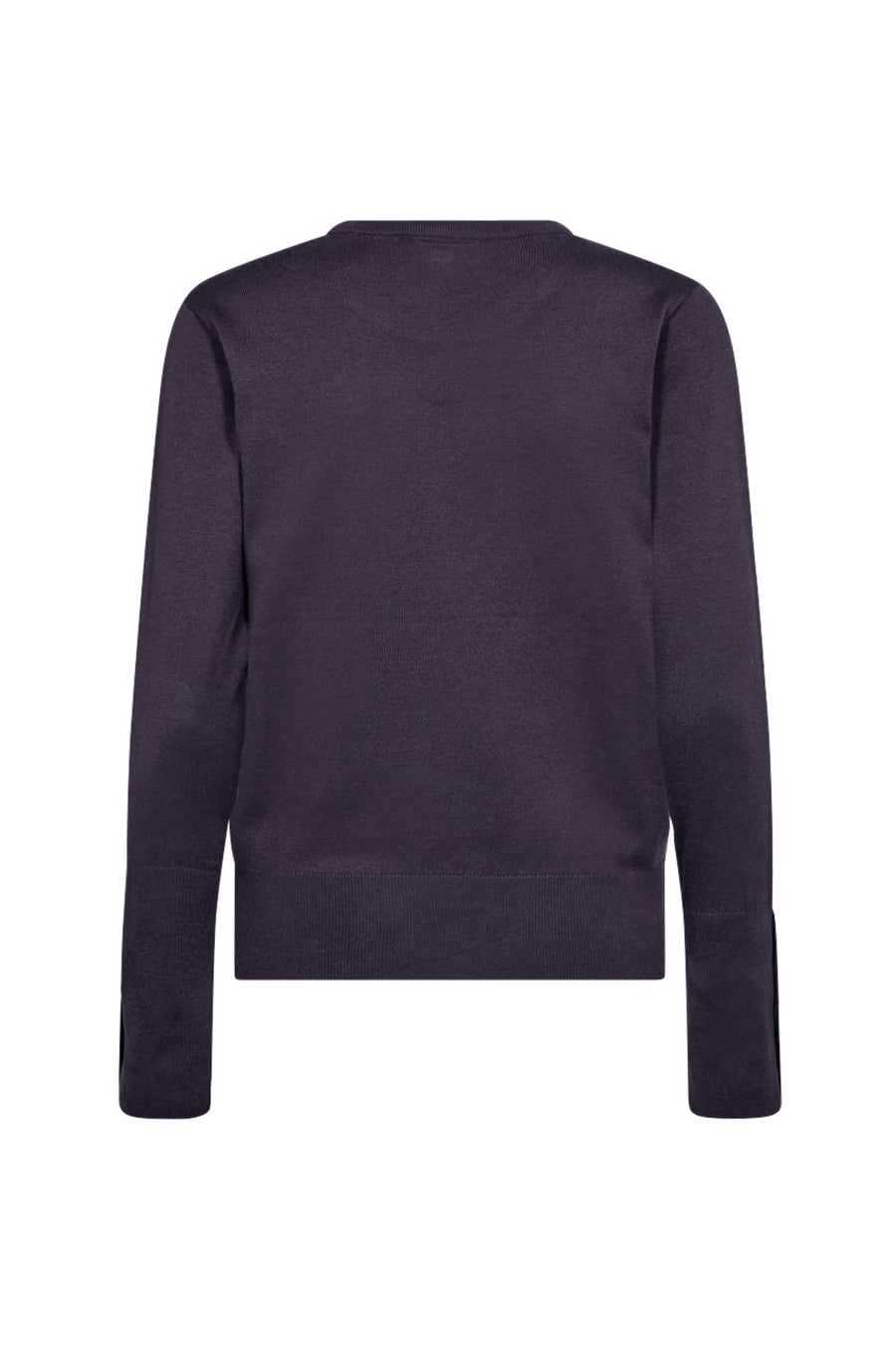 Donkerblauwe trui Freequent Fqkatie Nightshade met lange mouwen en ronde hals, zachte en comfortabele knitwear.
