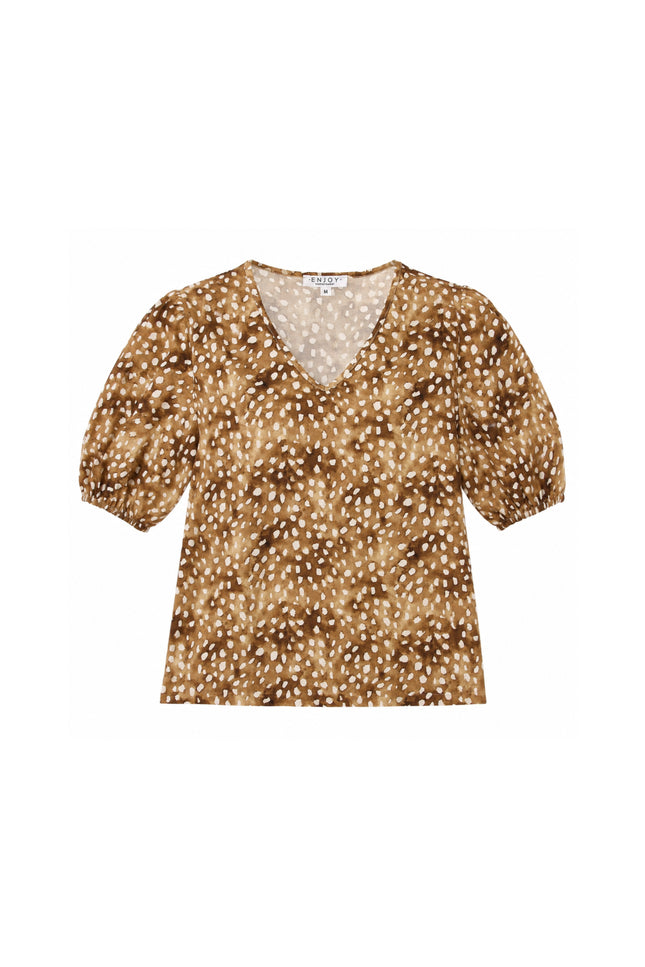 Blouse Bambi Print Camel 183626