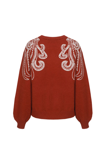 Sweater Lilean Knitting Burnt Henna