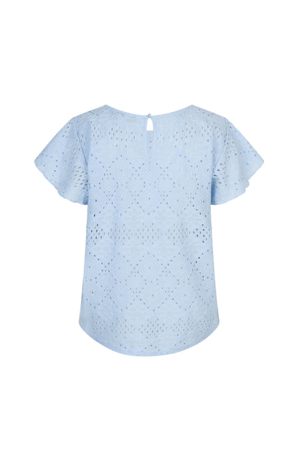 Top Ajour Ruffle Sleeve Light Blue SRB4778
