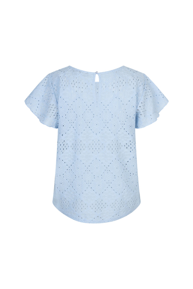 Top Ajour Ruffle Sleeve Light Blue SRB4778
