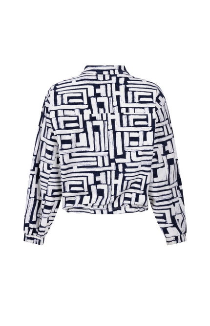 Travel Blouse Fresca Offwhite Navy 265