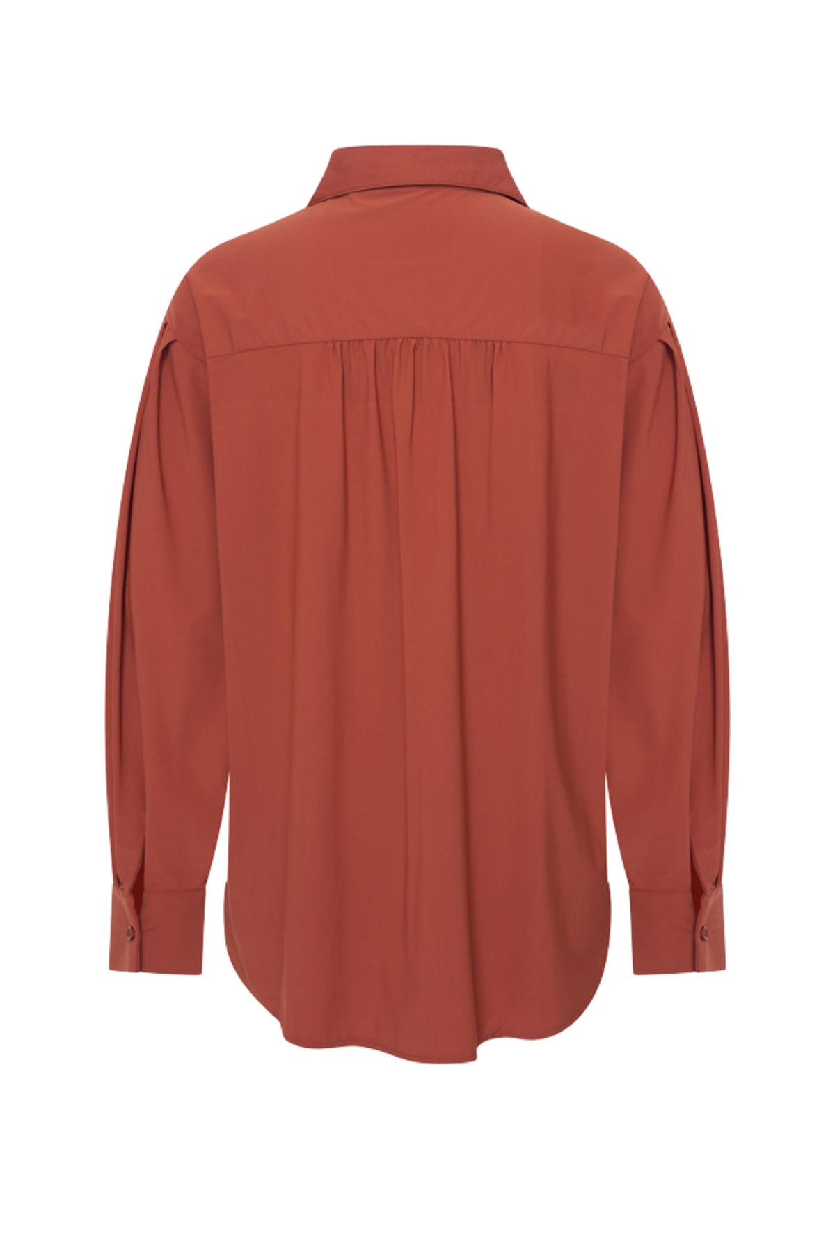 Lichtoranje reisblouse van Mi Piace met stijlvolle snit en zachte stof, geschikt voor reizen en casual wear.