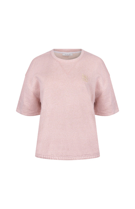Nukus Sweater Roos Lurex Blush NKS03062 Stretchshop.nl
