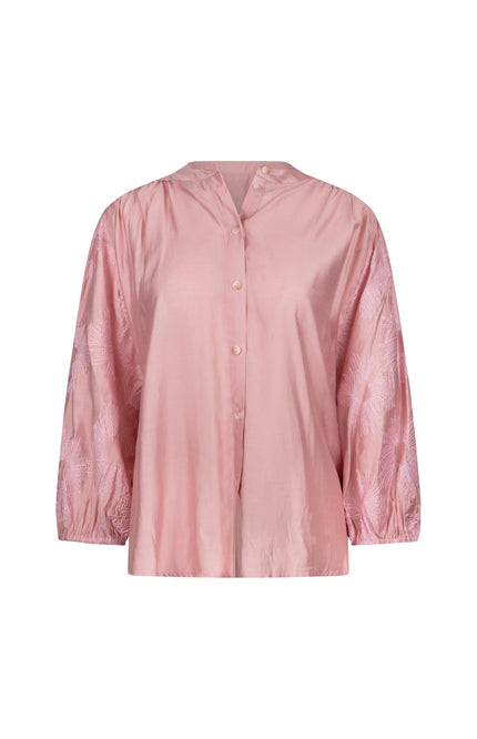 Nukus Blouse Lynn Embroidery Blush NKS02176 Stretchshop.nl
