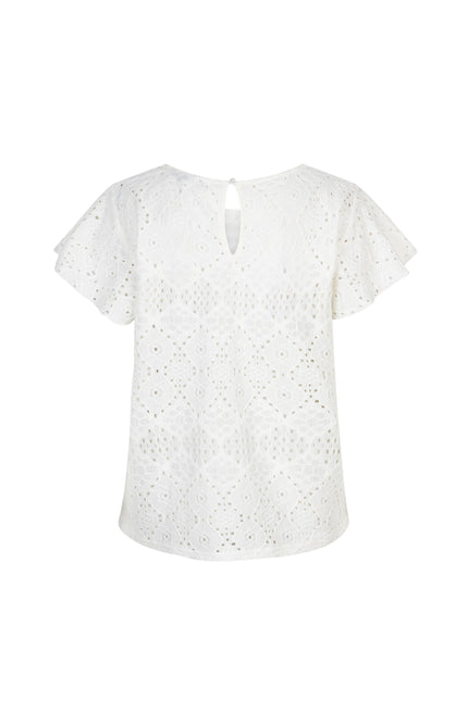 Top Ajour Ruffle Sleeve Ecru SRB4778