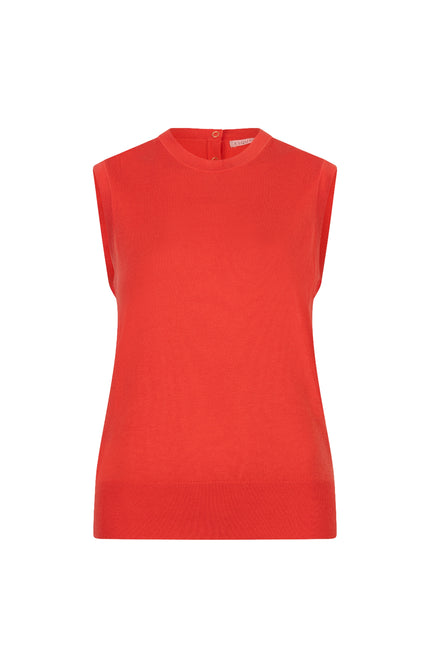 Top Sleeveless Basic Knit Chili Red SP26.07004