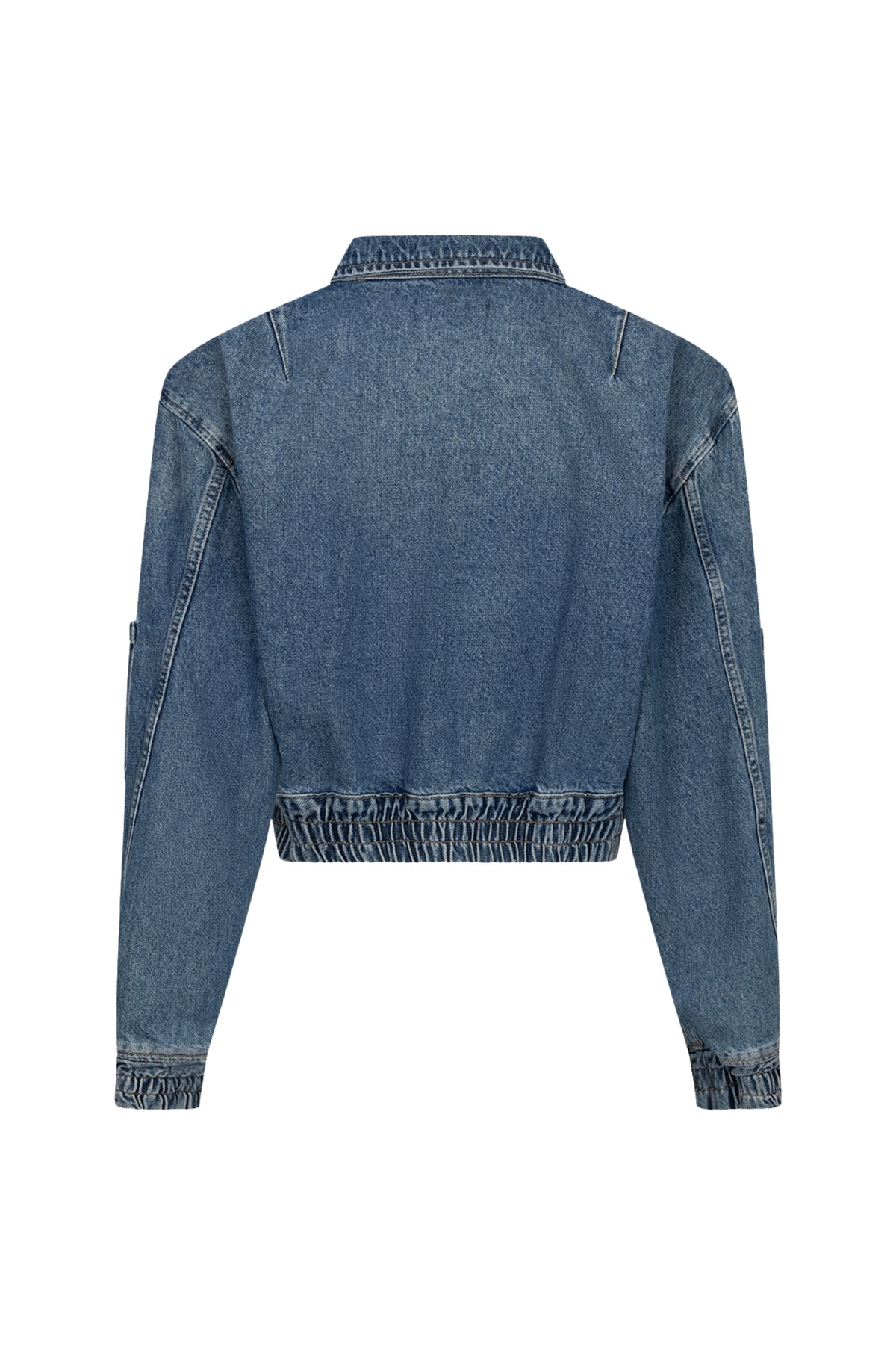 Ibana Joseph Piedra Denim jas met klassieke blauwe denim stof en verstelbare taille, geschikt voor casual dagelijks gebruik