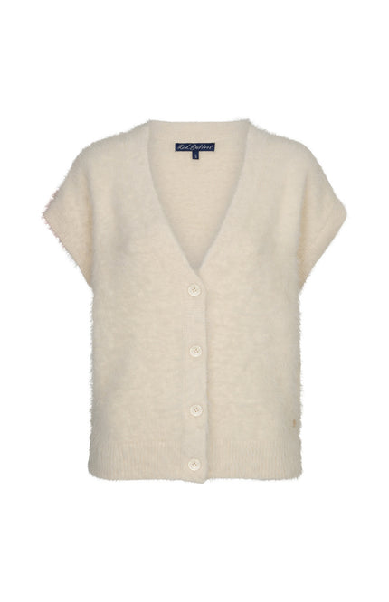 Top Sleeveless Fuzzy Cream SRB5116