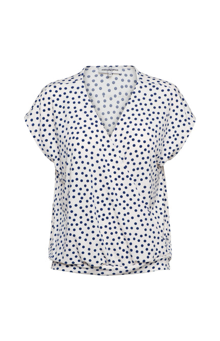 &Co woman Top Lima Dot Offwhite Multi TO374 Stretchshop.nl