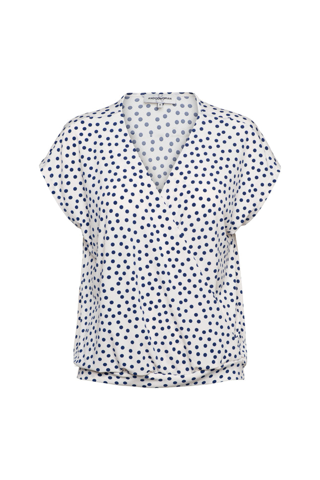 &Co woman Top Lima Dot Offwhite Multi TO374 Stretchshop.nl