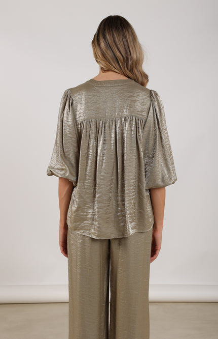 Blouse Lilly Shiny Army NKS02231