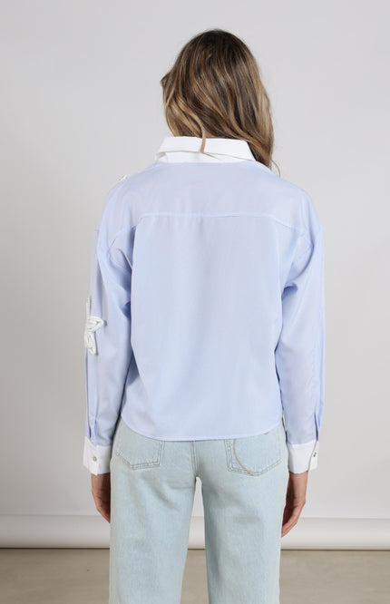 Blouse Tessa Stripe Offwhite Cloudy NKS02218