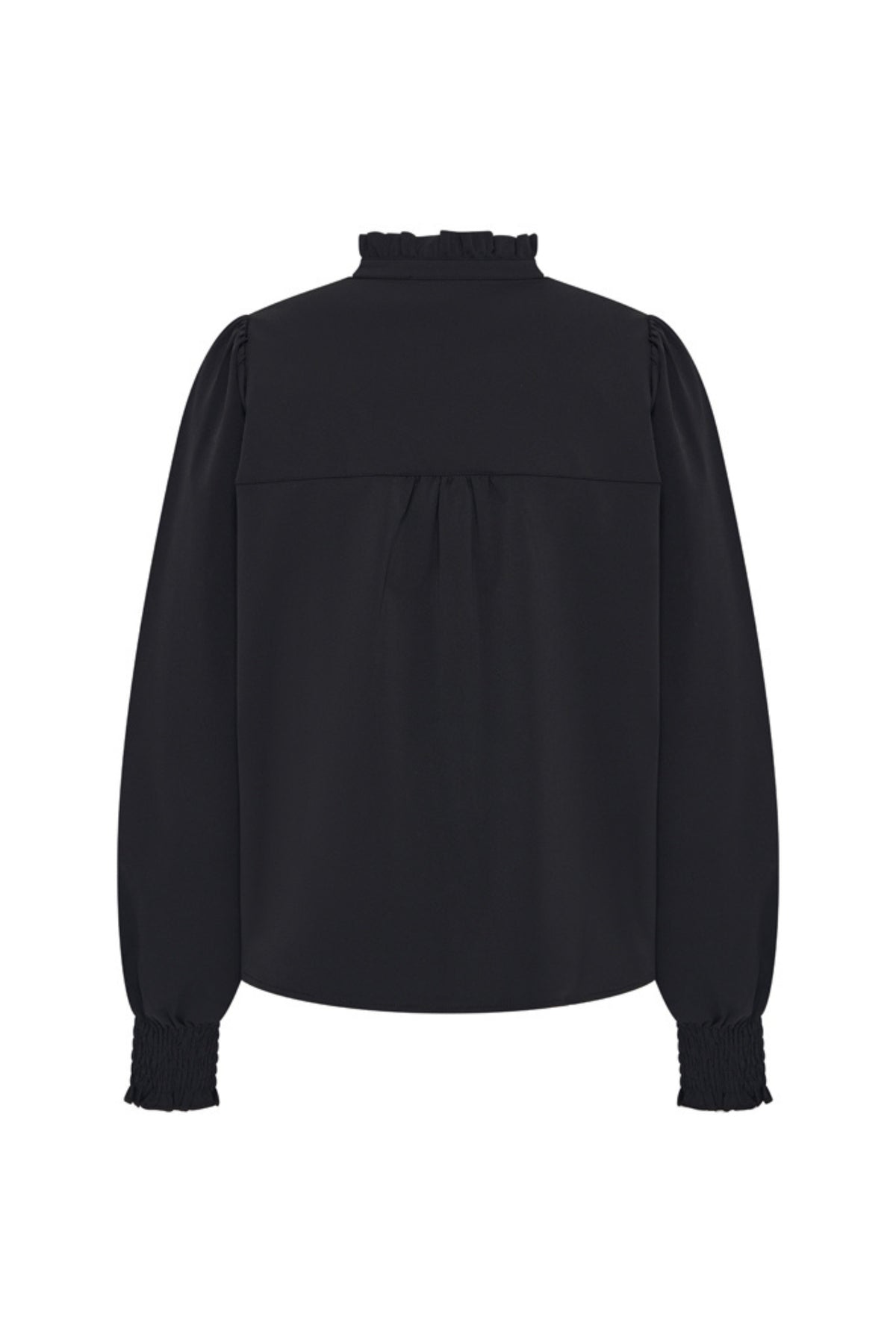 Mi Piace Travel blouse in zwart met ruches, model 202930