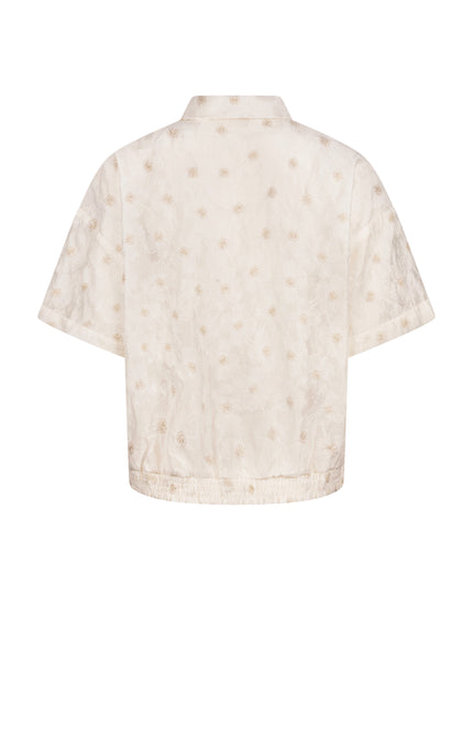 Nukus Blouse Britt Flower Offwhite NKS02199 Stretchshop.nl