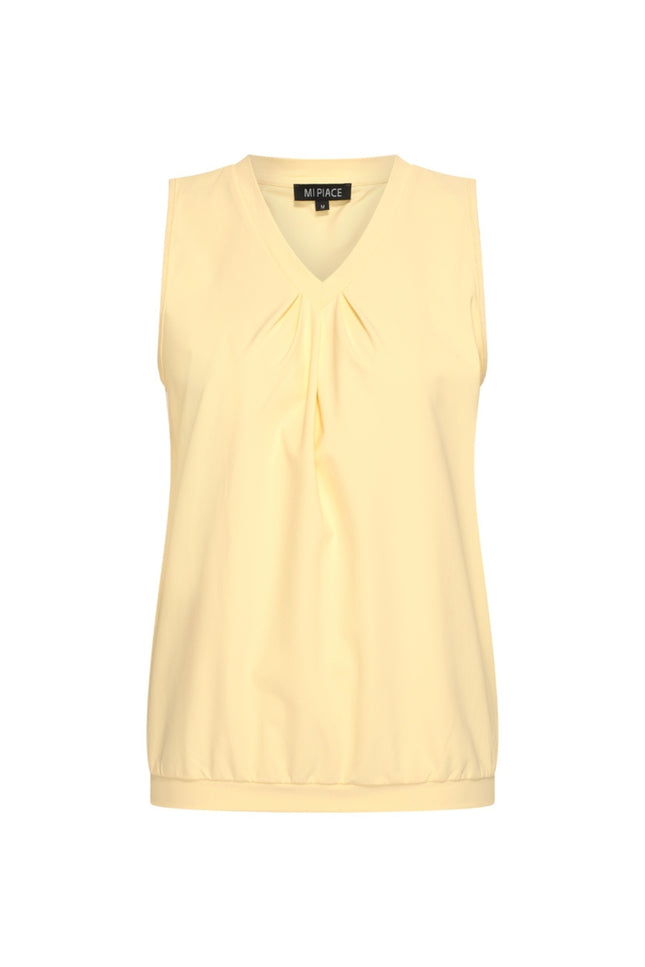 Mi Piace Travel Top Pleated Lemon Yellow 202814 Stretchshop.nl