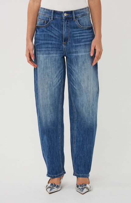 EsQualo Jeans Barrel Fit Jeans Blue SP26.12017 Stretchshop.nl