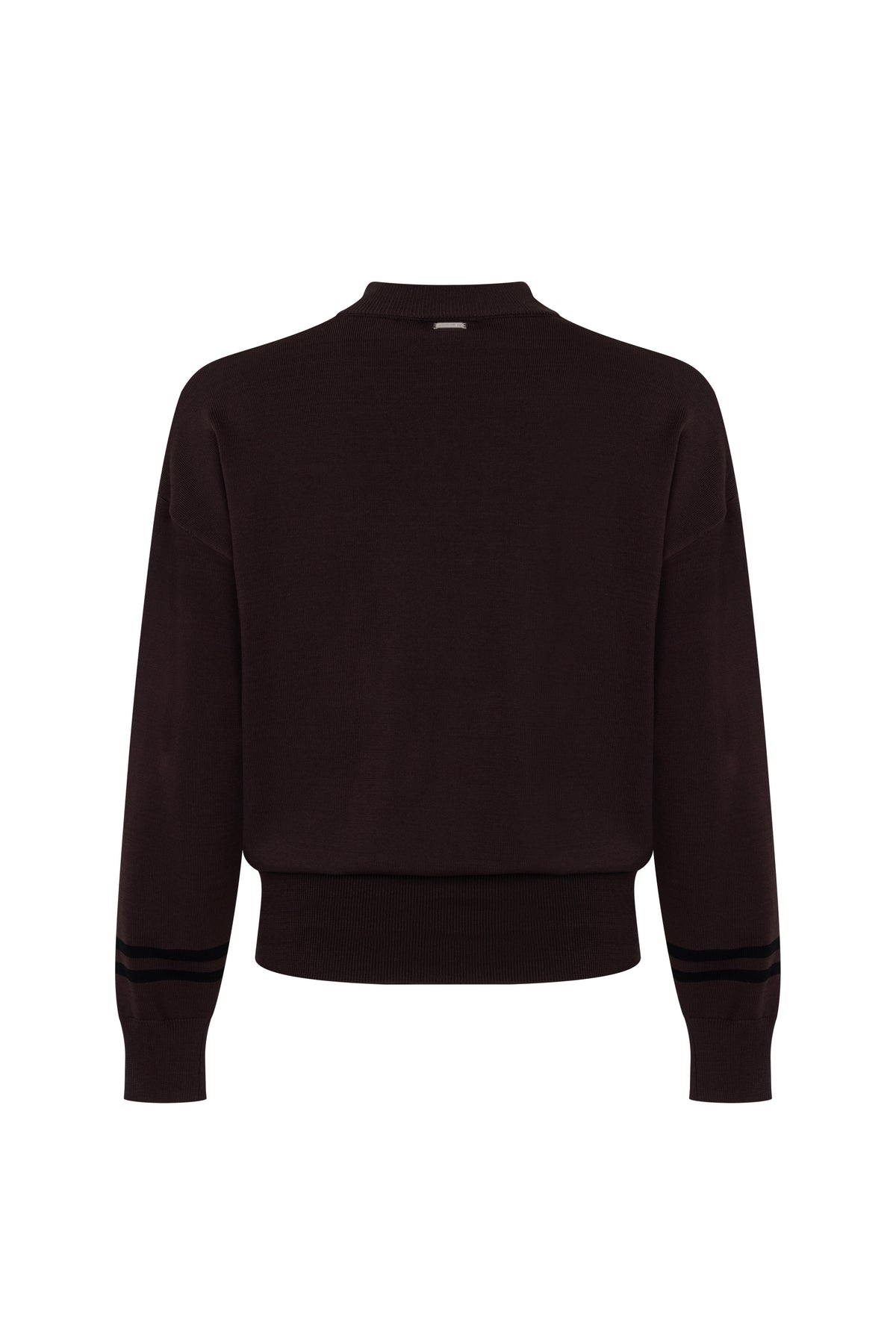 Zwart en espresso gekleurd sweater Lexi van Ann & You, met zachte stof en comfortabele pasvorm, zichtbaar op de foto.