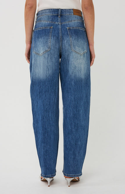 EsQualo Jeans Barrel Fit Jeans Blue SP26.12017 Stretchshop.nl