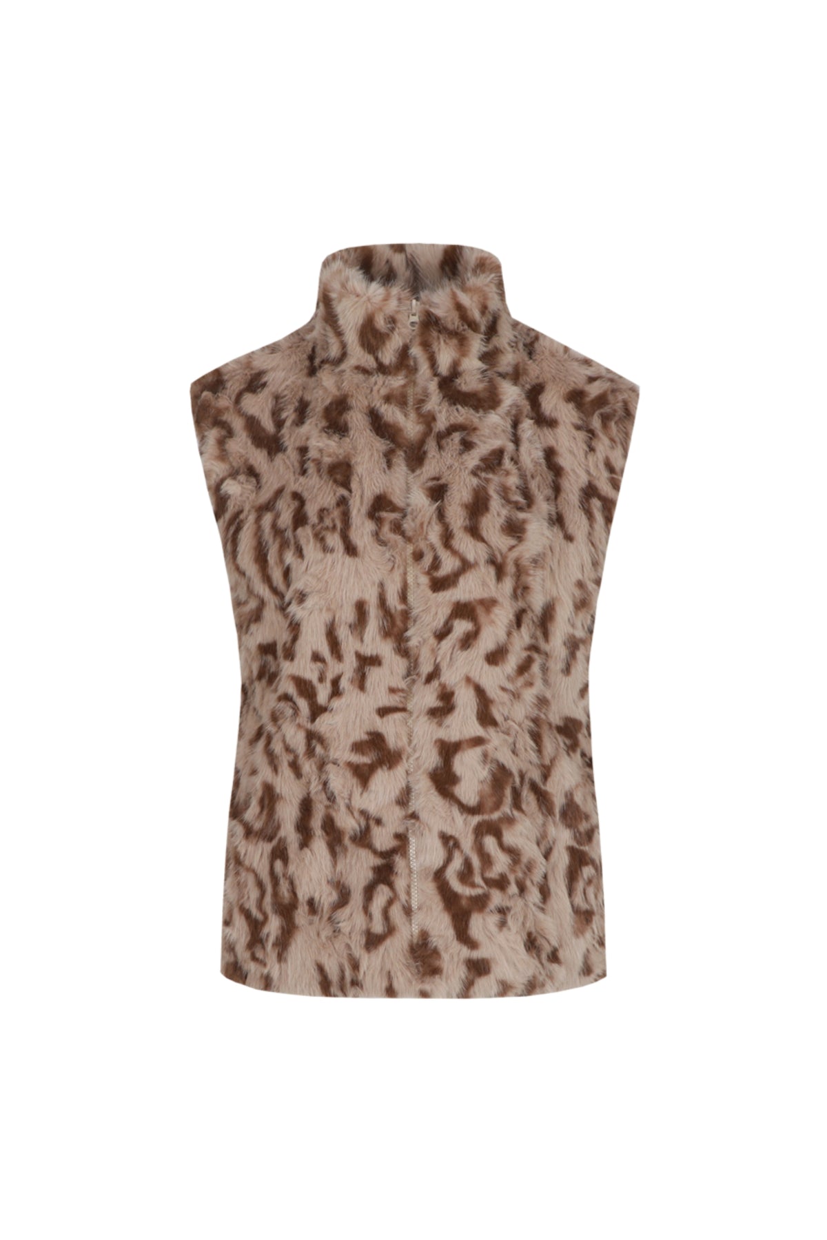 Gilet Clarimond Sand Cappuccino van G-maxx, close-up van de lichtbruine, sandkleurige heren gilet met knopen en tailleband