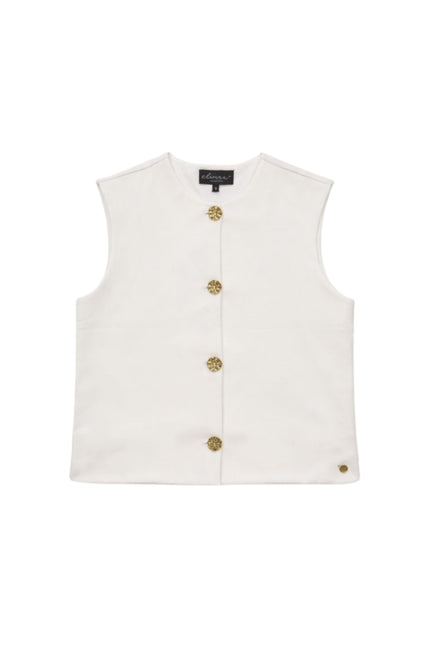 Elvira Casuals Gilet Cato Offwhite Stretchshop.nl