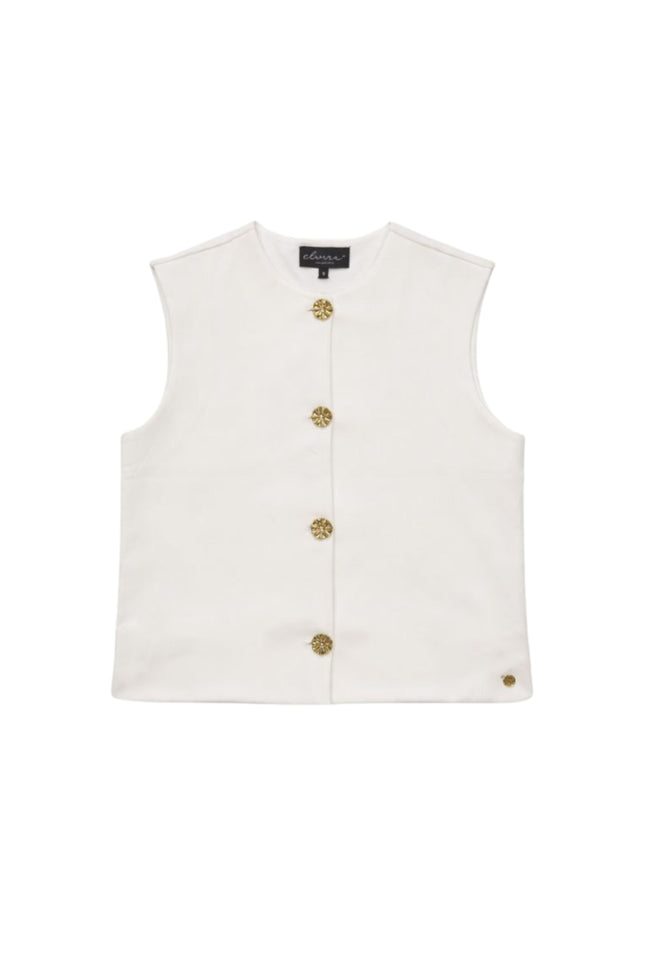 Elvira Casuals Gilet Cato Offwhite Stretchshop.nl