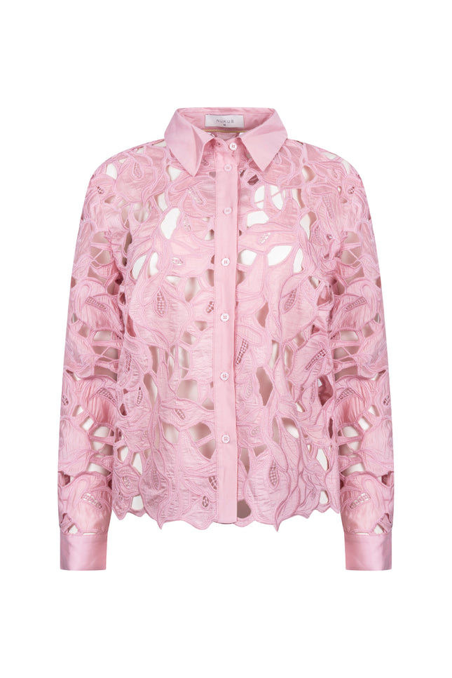Nukus Blouse Chloe Flower Blush NKS02228 Stretchshop.nl