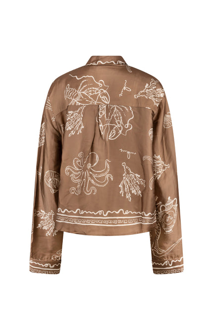 Nukus Blouse Nowi Print Fango Offwhite NKS02216 Stretchshop.nl