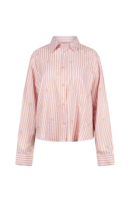 Nukus Blouse Nowi Stripe Blush NKS02162 Stretchshop.nl
