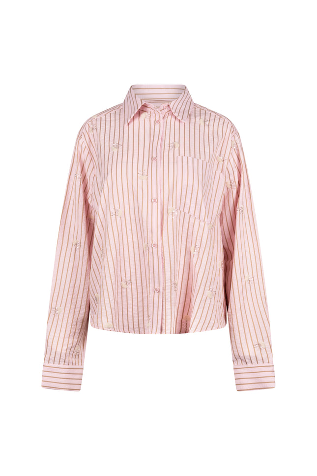 Nukus Blouse Nowi Stripe Blush NKS02162 Stretchshop.nl