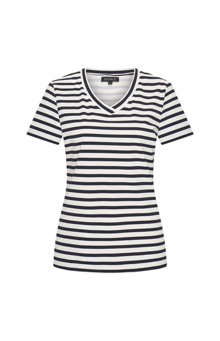 Mi Piace Travel Top Stripe Dark Blue Offwhite 202080 Stretchshop.nl