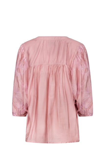 Nukus Blouse Lynn Embroidery Blush NKS02176 Stretchshop.nl