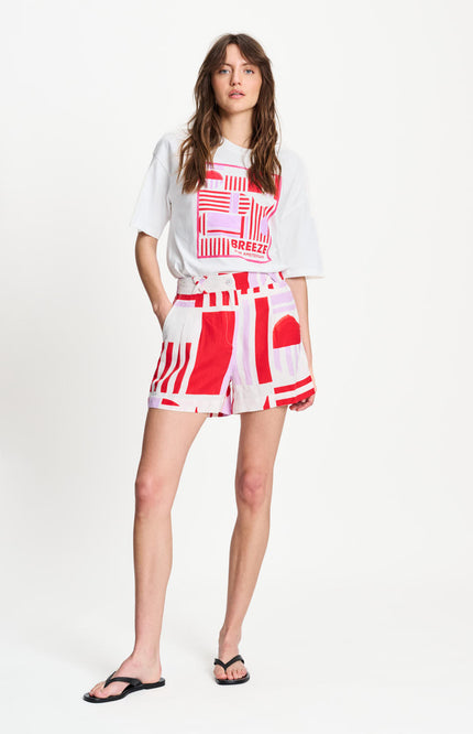 POM Amsterdam Short Sundeck Linen Multi Colour SP9595 Stretchshop.nl