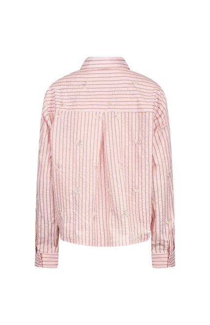 Nukus Blouse Nowi Stripe Blush NKS02162 Stretchshop.nl