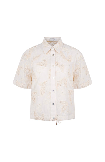 Nukus Blouse Leonora Sand NKS02124 Stretchshop.nl
