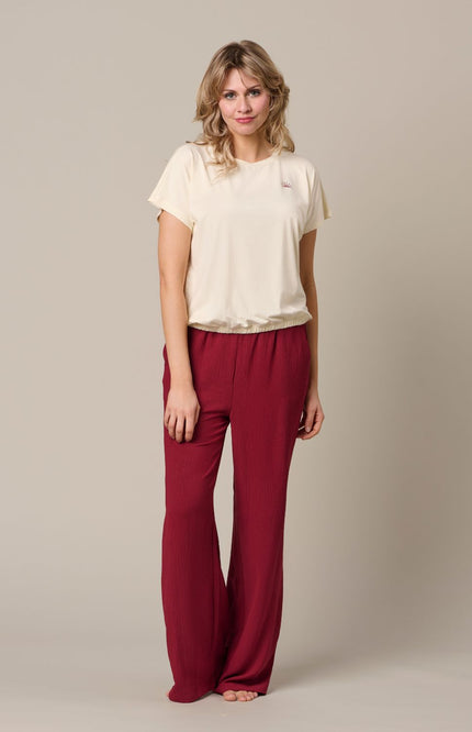 &Co woman Top Tosca Vanilla Claret TS150 Stretchshop.nl