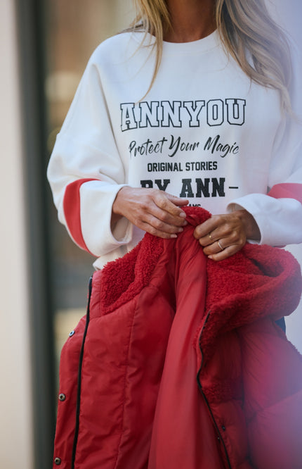 Sweater Lux Offwhite Red A26