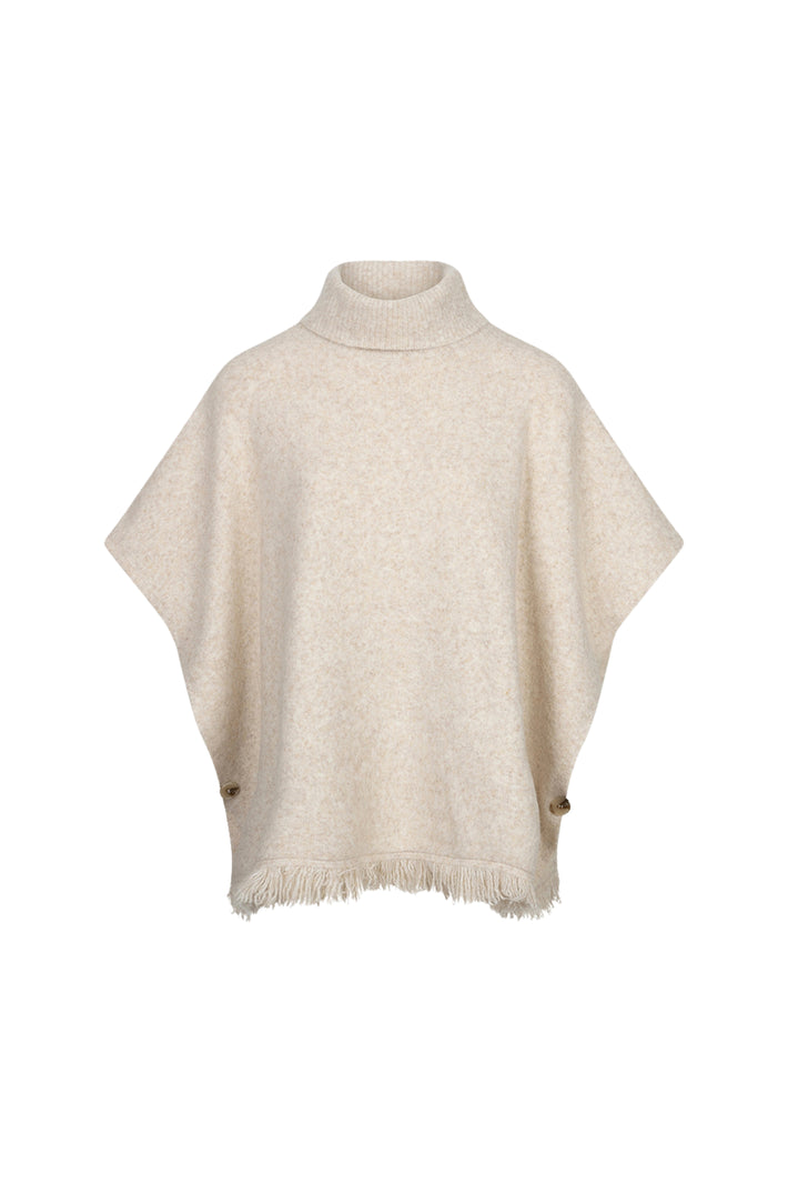 EsQualo Poncho Col Biscuit met zachte uitstraling en modieus design, zichtbaar in de afbeelding.