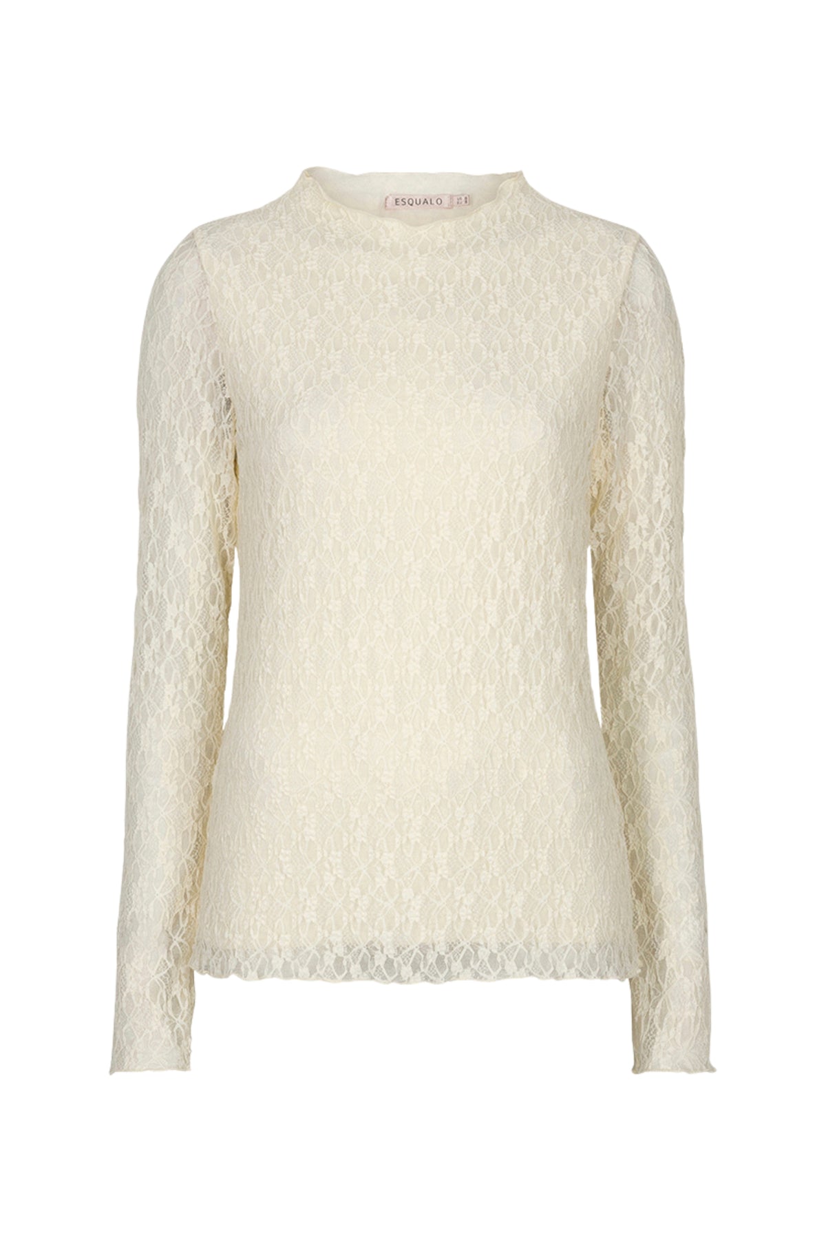 Offwhite kanten top van EsQualo, elegant design met fijne details en een vrouwelijke pasvorm.