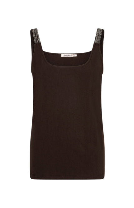 Singlet Lurex Straps Cacao F26.30514