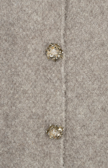 Cardigan Flower Button Grey F26.02510