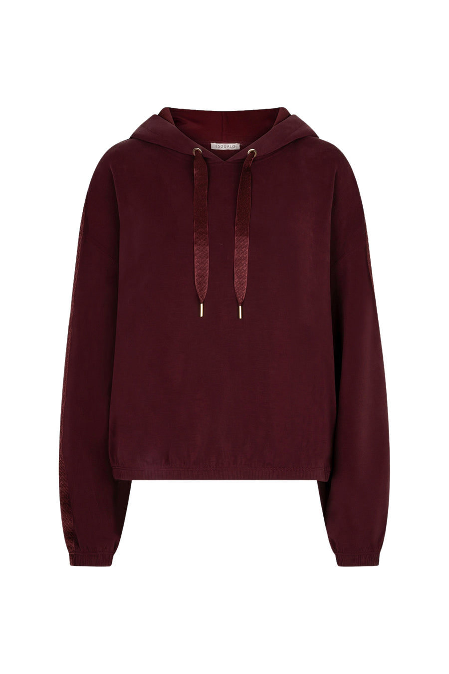 Donkerroze Monogram Modal sweater van EsQualo, zachte stof, met subtiele merkoline en comfortabele pasvorm.