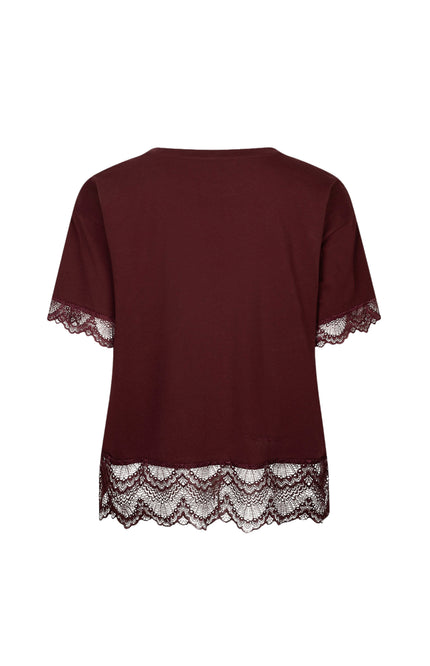 T-shirt Lace Satin Merlot F26.05516