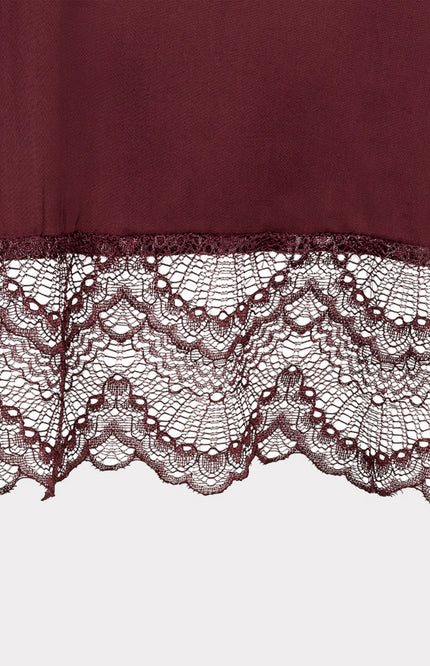 T-shirt Lace Satin Merlot F26.05516