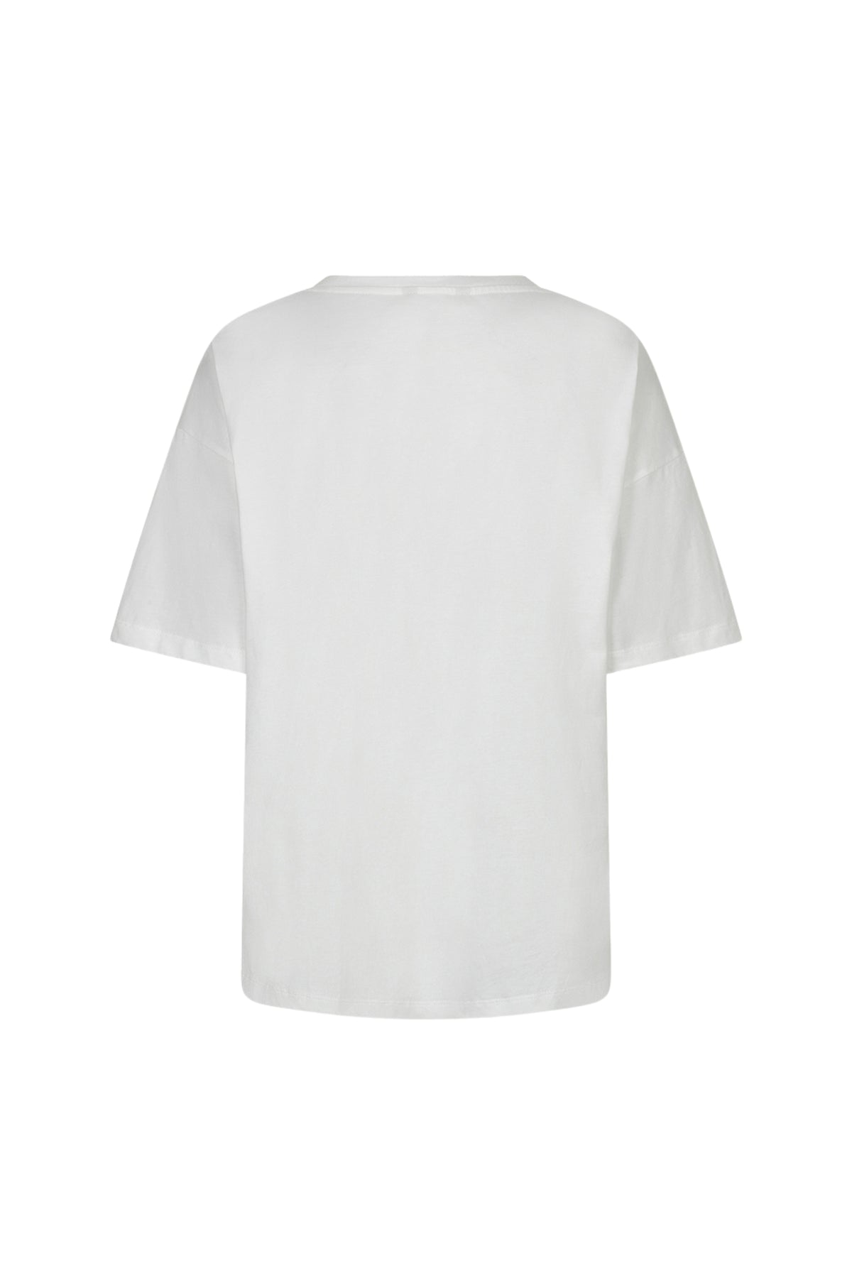 EsQualo Galarie Offwhite Merlot T-shirt, close-up van de stof en ontwerp, modieus en comfortabel.