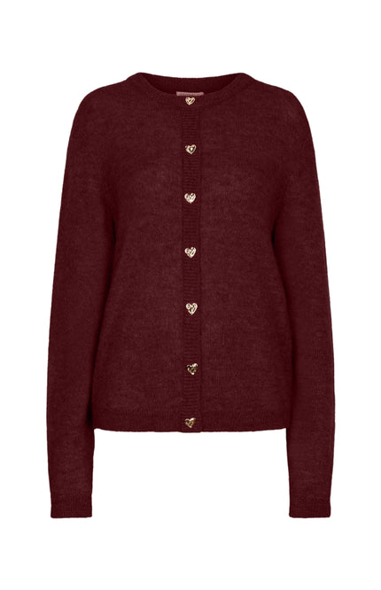 Cardigan Closed Placket Fancy Buttons Merlot F26.07510